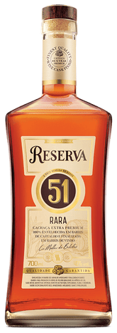 Cachaça Envelhecida Rara 51 Reserva Garrafa 700ml