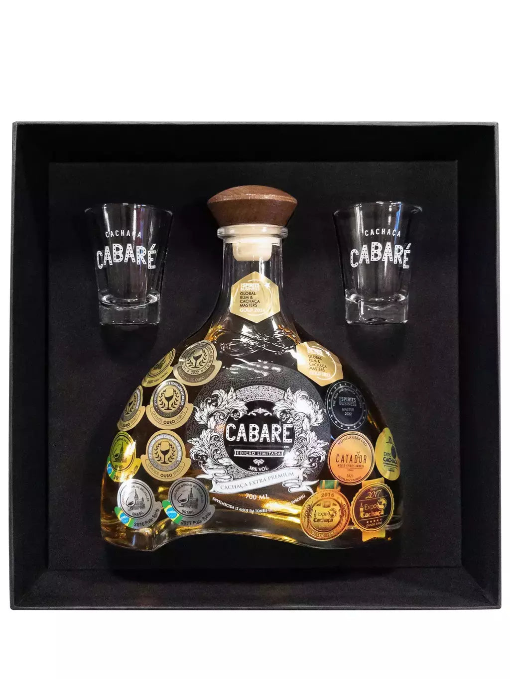 Kit Cachaça Cabaré Extra Premium 700ml Envelhecida 15 Anos
